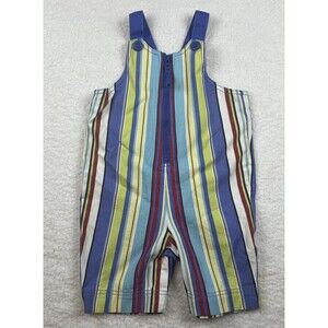 Hanna Andersson Jumper Girls US 18-24 Months Striped Bib Shorts Preppy Retro